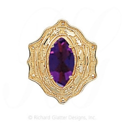 GS391 AMY - 14 Karat Gold Amethyst Slide 